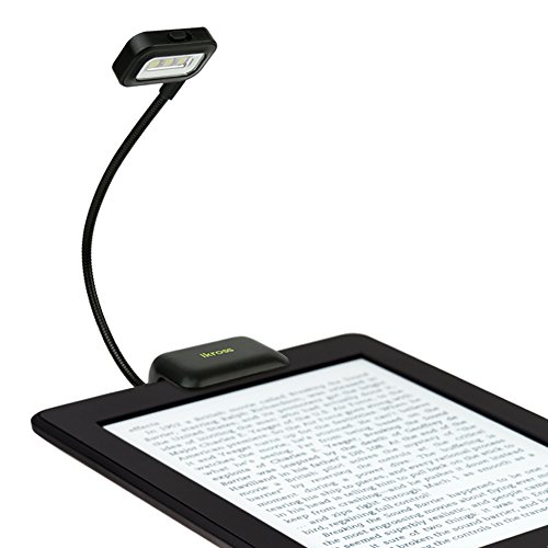 iKross Black Dual LED Clip-On Reading Book Light for Kindle Oasis, kindle Touch, Paperwhite; Barnes & Noble Simple Touch, Sony PRS-T1, PRS-600 eBook Reader