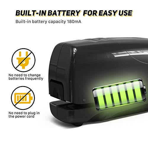 Battery Stapler Automatic, CNASA Electric Stapler Rechargeable Build-in Staple Remover for Office School Home (Black)