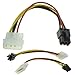EatingBiting（R）5pcs 4 Pin Molex to 6 Pin PCI-Express PCIE Video Card Power Converter Adapter Cable 18cm/7.08inch Connector A:4-Pin Molex LP4 Connector B:6-Pin PCI Express(PCI-E)
