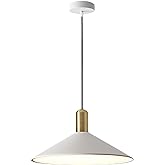 KCO Lighting Modern Cone Pendant Lighting White and Gold Pendant Light Kitchen Island Farmhouse Dome Pendant Light Mid Centur