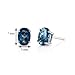 Peora 14K White Gold London Blue Topaz Earrings for Women, Natural Gemstone Classic Solitaire Studs, 7x5mm Oval Shape, 2 Carats total, Friction Back, December Birthstone Earrings, Gold Studs