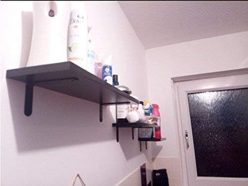 Sayayo Shelf Bracket Corner Brace Angle Bracket Shelf Support Wall Hanging 5x3 Inch, Stainless Steel Matte Black Finished, 8 Pcs, EJ5207B-8P - Image 3