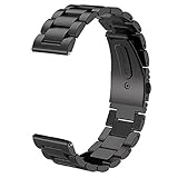 Gear S3 Frontier/Classic Band/Galaxy Watch 46mm Band,V-MORO 22mm Solid Stainless Steel Metal Business Bracelet Strap for Samsung Gear S3 Frontier/S3 Classic Smartwatch/Galaxy Watch 46mm R800 Black