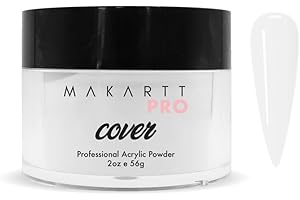MakarttPro Acrylic Powder - 56g/2oz Nail Cover for Extension, Perfect for Professional Private Nail Technicians - Color: Ivory Lace