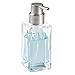 mDesign Glass Foaming Soap Dispenser Pumps - Set of 2, Blue/Brushed, Clear/Brushed