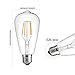 Vintage LED Edison Bulb, Edison Light Bulb 40W Equivalent, 4W, Dimmable LED Filament Bulb ST64, E26 Medium Base, Amber Warm 2200K, E26 Edison Bulb for Decorate Home Clear Glass Pack of 6