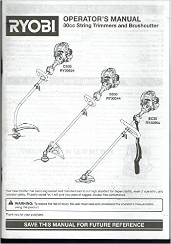 ryobi weed trimmer manual
