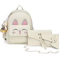 DIOMO Women Cute Cat Backpacks Set for Cartoon Rabbit Small Purse Shoulder Bags ...