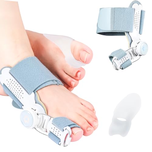 411YSGAGo2L Hallux Valgus Korrektur Set Für Damen Und Herren, Upgrade Version Mit Verstellbarer Hallux Valgus Schiene Und Silikon Zehenspreizer Für Daumen, Reduziert Hallux Valgus Belastung Für Tag Und Nacht,Grau