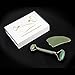 Anti-Aging Jade Roller for Face & Neck + Gua Sha Stone Gift Set – Himalayan Jade Facial Massage Roller Brightens & Evens Skin, Fights Wrinkles – 2 Jade Rollers in 1 for Firmer,Younger Looking Skin