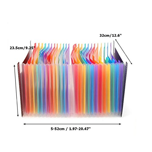 24 Pockets Expanding Files Folder/ A4 Expandable File organizer/ Portable Accordion File Folder/ High Capacity Stand/ Plastic Business File Organizer Box-by Blinyang