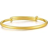 CHOW SANG SANG 999.9 24K Gold Essence Price-by-Weight 22.83g Gold Polished Finished Bangle for Unisex, Men, Women 09218K | Size Adjustable