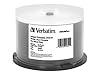 VERBATIM 96552 Inkjet Printable DVD-R Discs, 4.7GB, 16x, Spindle, White ...