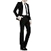 VOBAGA Men's Slim Fit Casual One Button Suit Blazers Black XXXXL