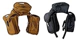 Cashel Quality Deluxe English Front Saddle Bag, Center Pouch and Side Bags, 600 Denier Material - Color Choice: Black or Brown