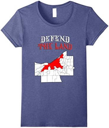 Womens Defend The Land Cleveland Basketball Cool T-Shirt Large Heather Blue