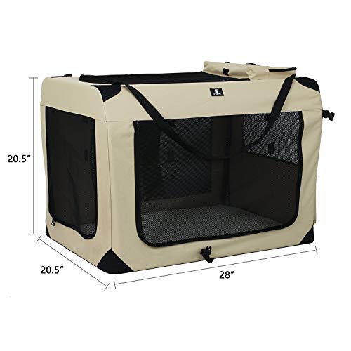 XZONE PET 3Door Folding Soft Dog Crate, Indoor & Outdoor Pet Home