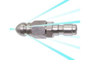 MIZORLIE Pressure Washer Sewer Jetter Nozzle with Stainless Steel, Mini Compact Durable Sewer Jet Nozzle,Pressure Drain Jetter Hose Nozzle,1/4'' Quickly Connector, 5000 PSI (1 set)