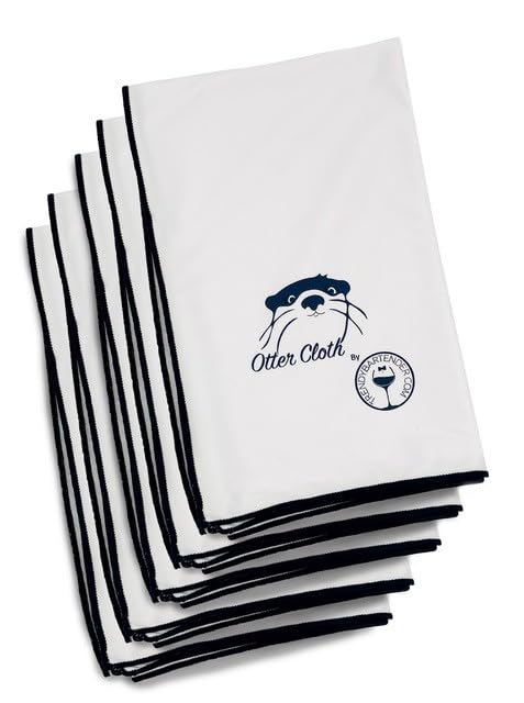 Extra Large Microfiber Glass Polishing Cloth - Ultrafine, Premium Quality Lint-Free Suitable for All Types of Glassware (5 Pack) – 65x50 cm (White)