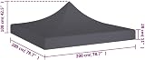 vidaXL Party Tent Roof 2x2 m Anthracite UV Weather-Resistant Oxford view 6