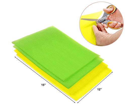 Dualplex Fruit & Veggie Life Extender Liner for Refrigerator Fridge Drawers 6 Pack Includes 3 Yellow 3 Green – Extends The Life of Your Produce Stays Fresh & Prevents Spoilage, 12 X 15 Inches - Thumbnail 3