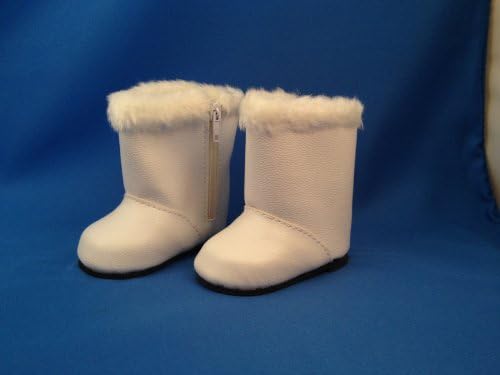 White Boots with Fur Trim. Fit 18" Dolls like American Girl®