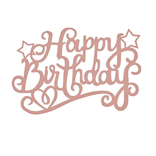 7 Pack Glittery Rose Gold Happy Birthday Cake Topper, Bling 1st First 11th 13th 16th 21st 30th 40th 50th 60th 70th 80th 90th 100th Birthday Cupcake Decoration