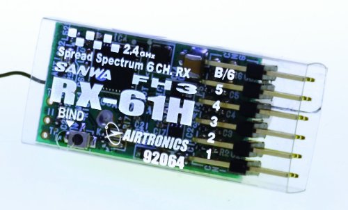 Airtronics 92064 RX61H 6-Ch 2.4G FHSS-3 Park Flyer Receiver