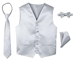 Spring Notion Boys' 4-Piece Satin Tuxedo Vest Set 7