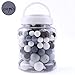 Silicone Teething Beads Round Chewable (12-20mm) 200pcs DIY Necklace Bracelet Baby Pacifier Chain Jewelry Components Bottle BPA Free-Black and White