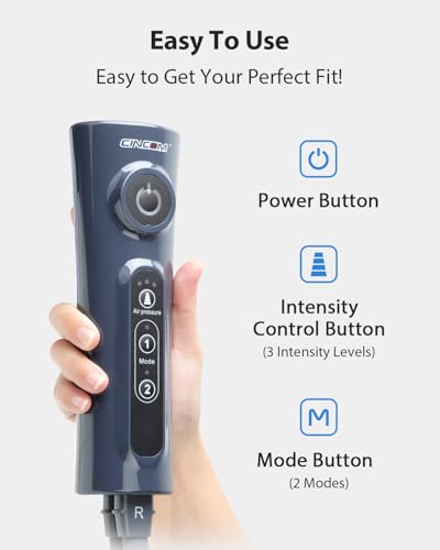 CINCOM Leg Massager for Circulation and Pain Relief FSA - HSA | Air Compression Leg and Calf Massager with 2 Modes 3 Intensities Helpful for Muscles Relaxation Gifts