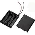 Onwon 6 Pieces 4 Slots x 1.5V AAA Battery Case Holder Battery Spring Clip Storage Box Wire Leads with On/Off Switch