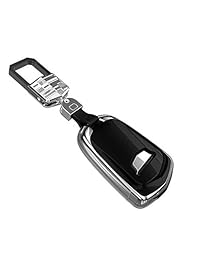 FancyAuto   Carcasa para llave de coche para Cadillac XTS ATS L XT4 XT5 CT6 SRX Escalade Key, logotipo de escudo, con llavero