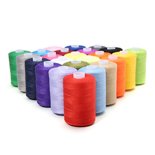 KING DO WAY 24 Assorted Colors Polyester Sewing Thread Spool 1000 Yards Each