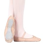 Adult Premium Leather Full Sole Ballet Shoes,T2000PNK07.0M,Pink,07.0M