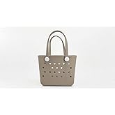 Dvopfa Rubber Tote Bag Medium Waterproof Beach Bag for Women - Lightweight Portable Travel Outdoor Tote with Handles