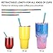 Metal Straws Reusable Collapsible Stainless Steel Straws Portable Telescopic Drinking Straw for Tumbler Cold Beverage with Aluminum Key-chain Cases, Cleaning Brushes (rainbow, set of 2)
