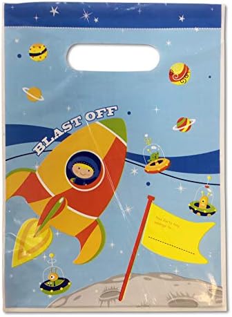 Party Bags 30 Pack Plastic (Boys Blue Astronaut)