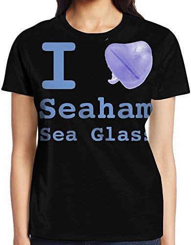 Women I Love Seaham Sea Glass Stylish Casual Design 3D Printed Short Sleeve T Shirts Tees X-Large