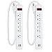Maxxima 6 Outlet USB Power Strip with Dual USB Ports Surge Protector 300 Joules 2.4A (2 Pack)