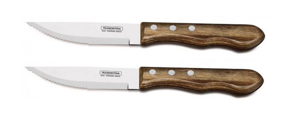Tramontina Churrasco 5 inch Jumbo Steak Knife, Brown Handle