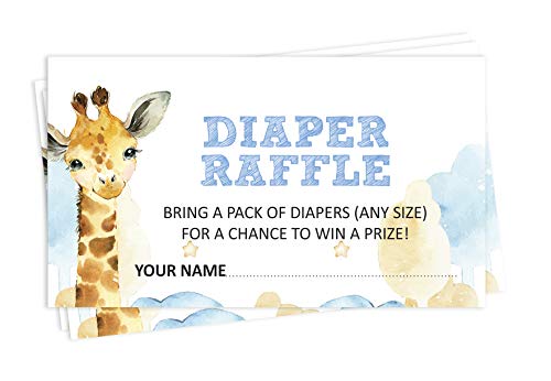 Inkdotpot 30 Giraffe Jungle Animals Baby Shower Diaper Raffle Ticket Lottery Insert Cards Supplies Games For Baby Shower Party Bring A Pack Of Diapers To Win Favors Gifts And Prizes