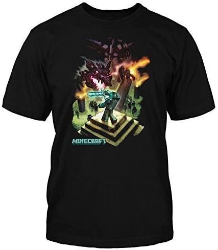 Minecraft Enderdragon with Logo T-Shirt, Men's, Black