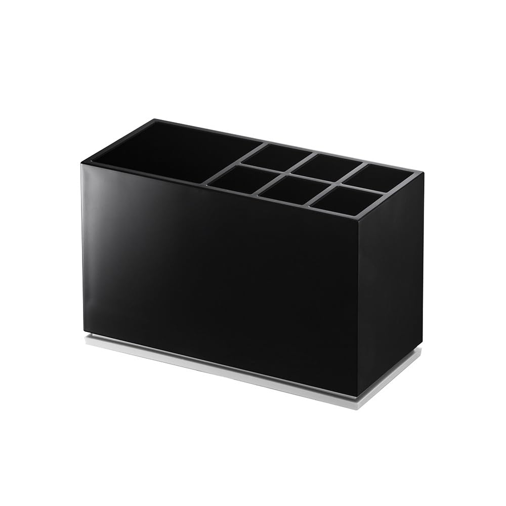 Yamazaki 7844 MIST Toothbrush Stand, black, ABS Resin/Elastomer, Minimalist, 11 x 5 x 7 cm