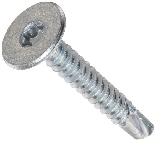Small Parts 1020KWTF Steel Self-Drilling Screw, Zinc Plated Finish, Wafer Head, Star Drive, #3 Drill Point, #10-16 Thread Size, 1-1/4" Length (Pack of 50) - Thumbnail 3