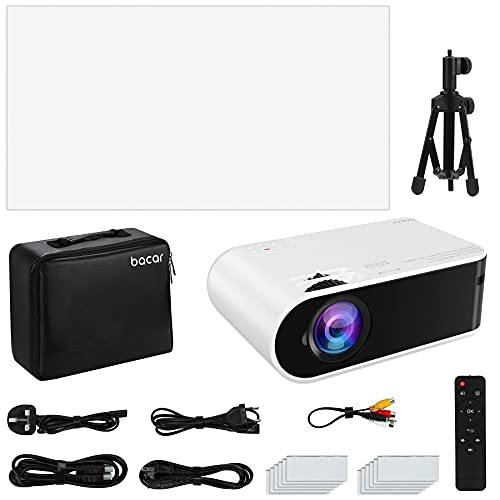 Mini Projector with Projector Screen, BACAR 6000 Lux Portable Projector Support 1080P HD 200" Display Compatible with HDMI USB VGA AV TF iOS & Android PS5 Home Outdoor Movie Projector - Image 7