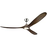 Monte Carlo 3MAVR70BSD Maverick Max Energy Star 70" Ceiling Fan with LED Light and Hand Remote Control, 3 Balsa Wood Blades, 