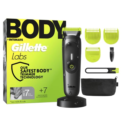 Gillette Labs i7 Body + Intimate Trimmer Herren, Schwarz/Grün
