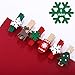 Boao Christmas Wood Clips Christmas Tree Photo Clips Elk Gloves Snowflake Clothespins DIY Photo Pegs for Home School Art Craft Decor (60 Pieces)