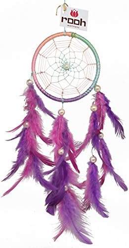 Rooh Dream Catcher ~Pastel Pop ~ Handmade Hangings for Positivity (Can be used as Home Décor Accents, Wall Hangings, Garden, Car, Outdoor, Bedroom, Key chain, Meditation Room, Yoga Temple, Windchime)